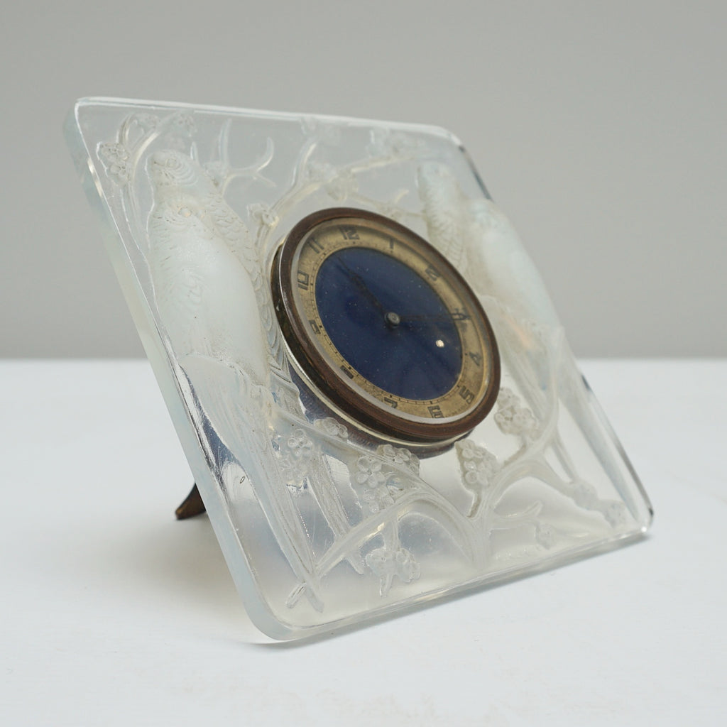 Rene Lalique Art Deco Glass Clock Inseperables - Jeroen Markies Art Deco