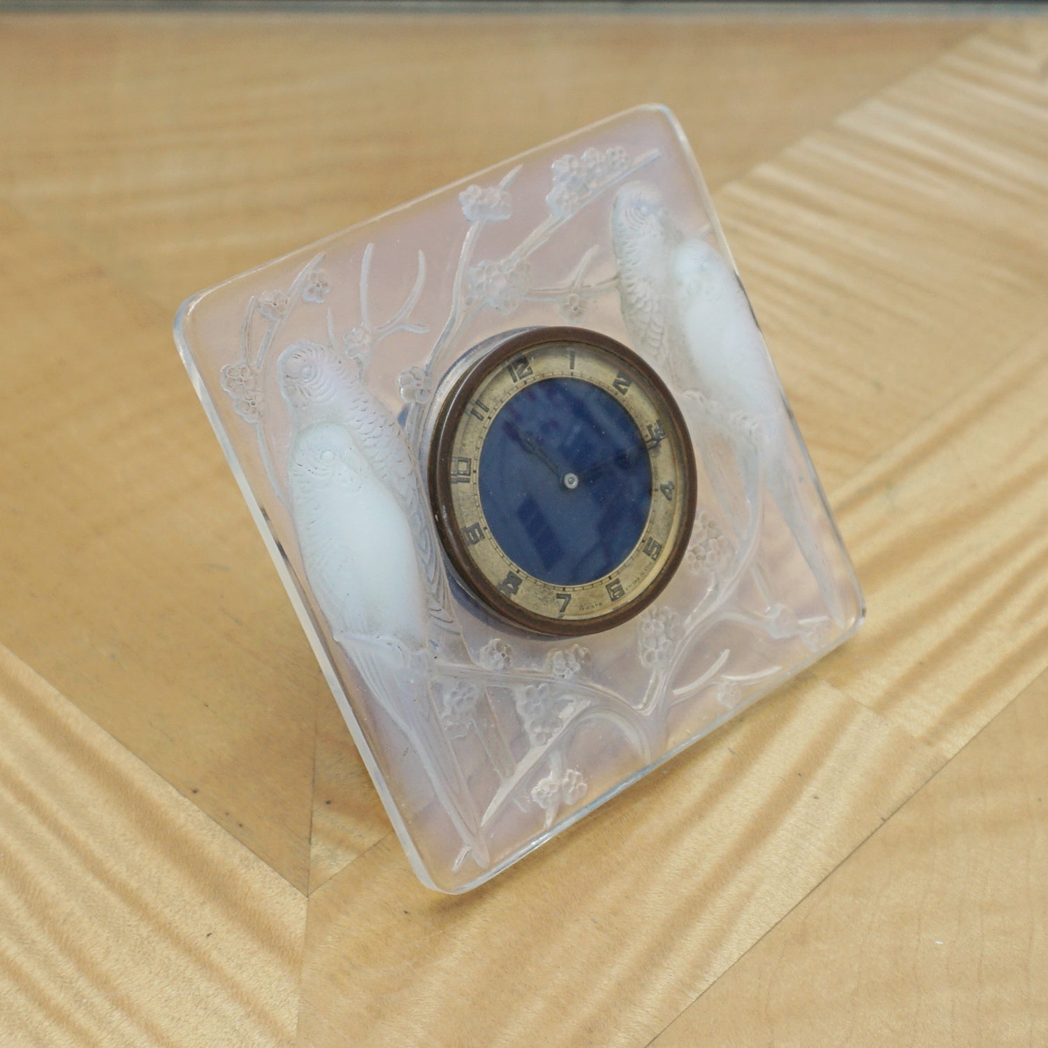 Rene Lalique Art Deco Glass Clock Inseperables - Jeroen Markies Art Deco