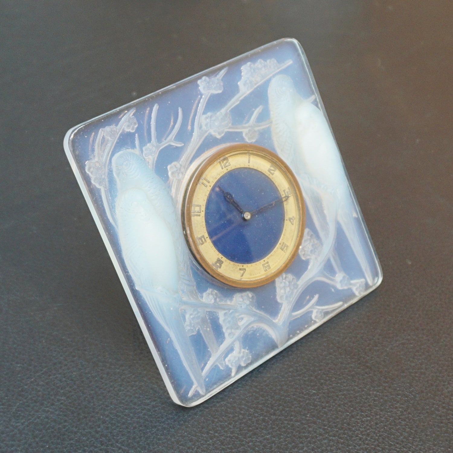 Rene Lalique Art Deco Glass Clock Inseperables - Jeroen Markies Art Deco