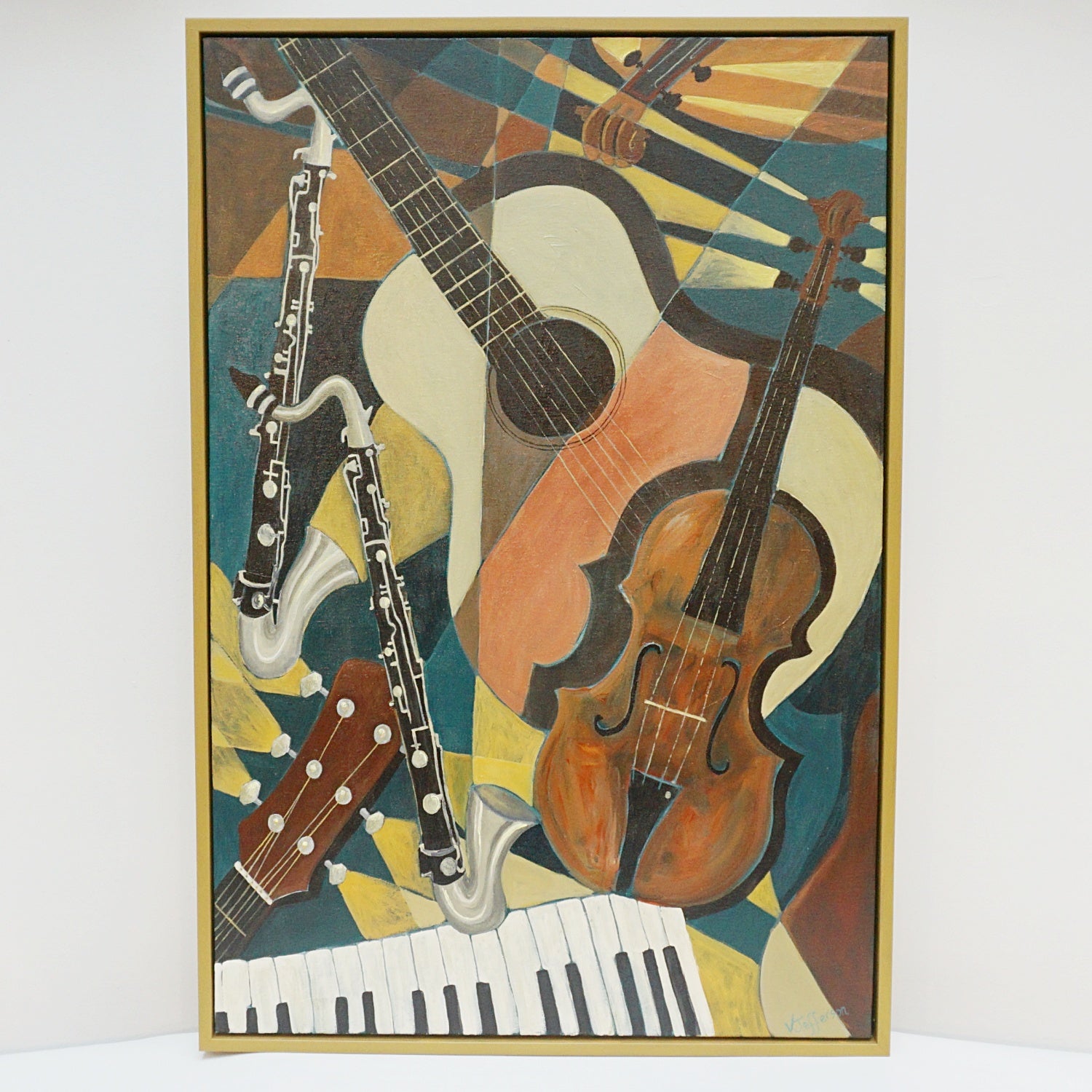 'Instrument' An Art Deco style contemporary painting by Vera Jefferson - Jeroen Markies Art Deco