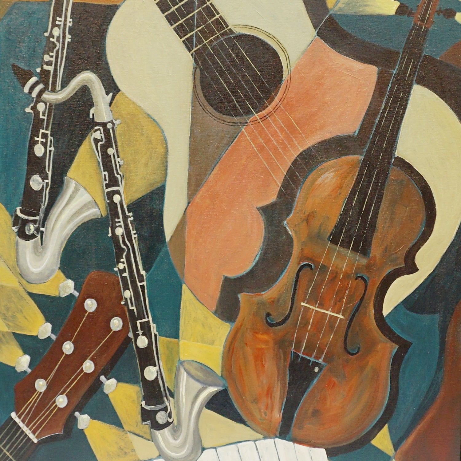 'Instrument' An Art Deco style contemporary painting by Vera Jefferson - Jeroen Markies Art Deco