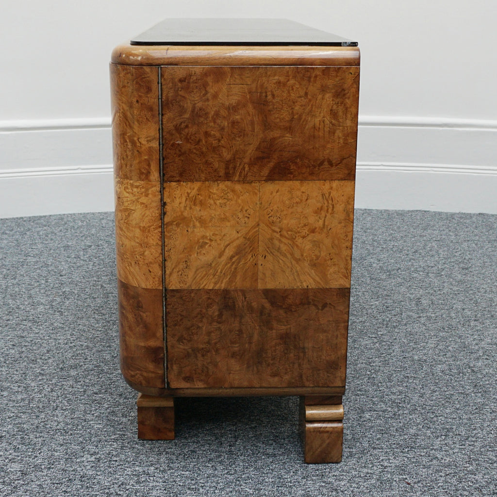 Italian Art Deoc Sideboard by V.Valabrega Torino, Walnut and glass Circa 1930 - Jeroen Markies Art Deco