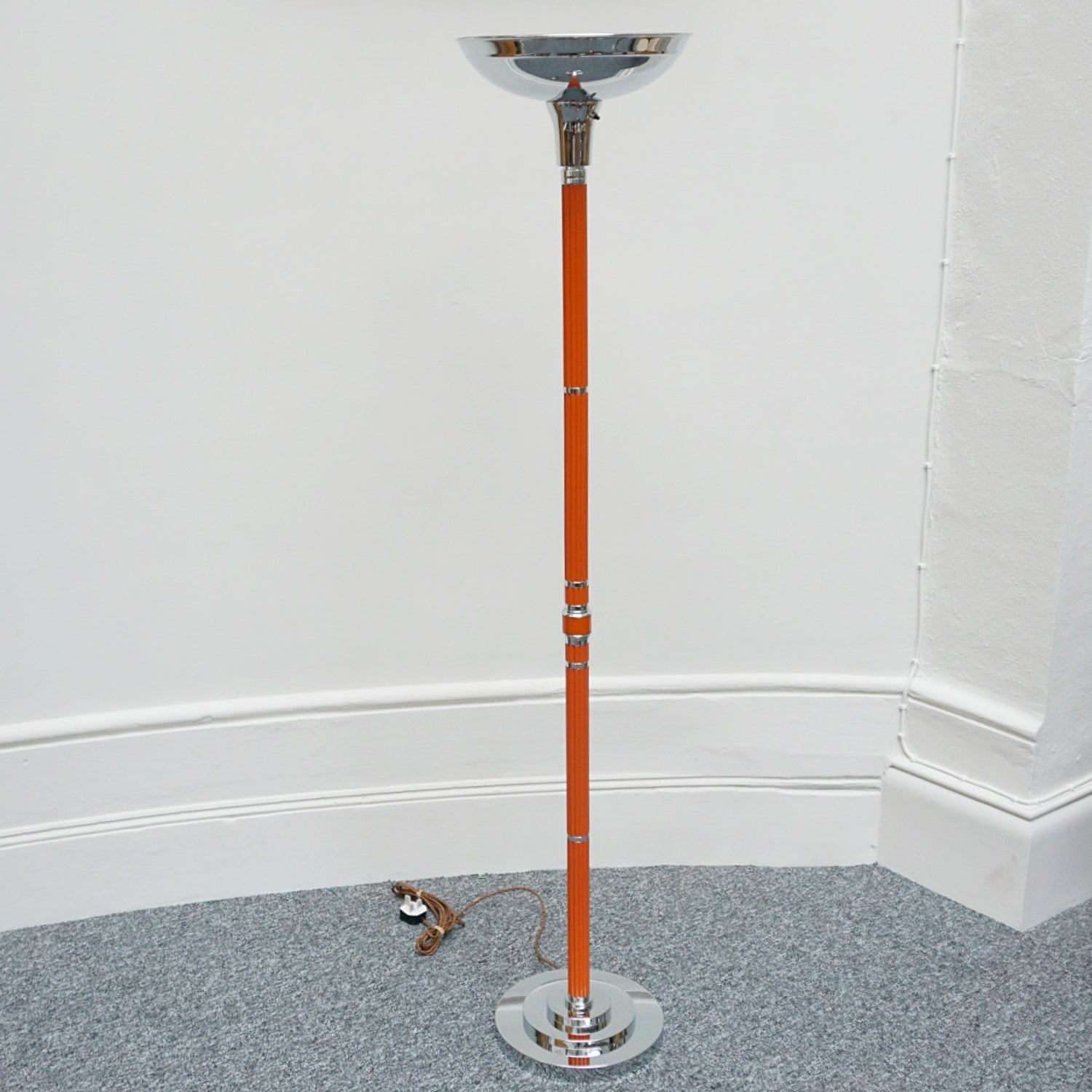 Vintage Art Deco Style Orange Bakelite Uplighter - Jeroen Markies Art Deco