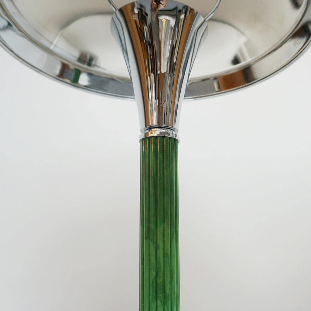 A Beautiful Pair of Art Deco Style Bakelite and Chromed Metal Dome Lamps - Jeroen Markies Art Deco