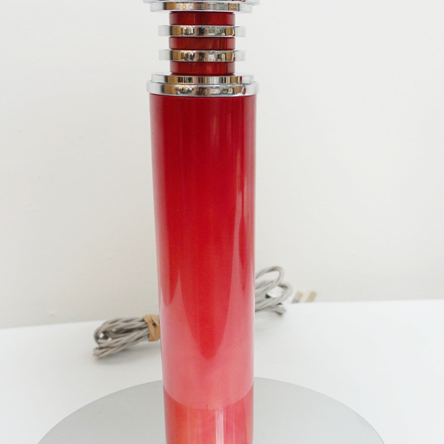 Art Deco Crimson Red Dome Lamps Bakelite and Chromed Metal - Jeroen Markies Art Deco