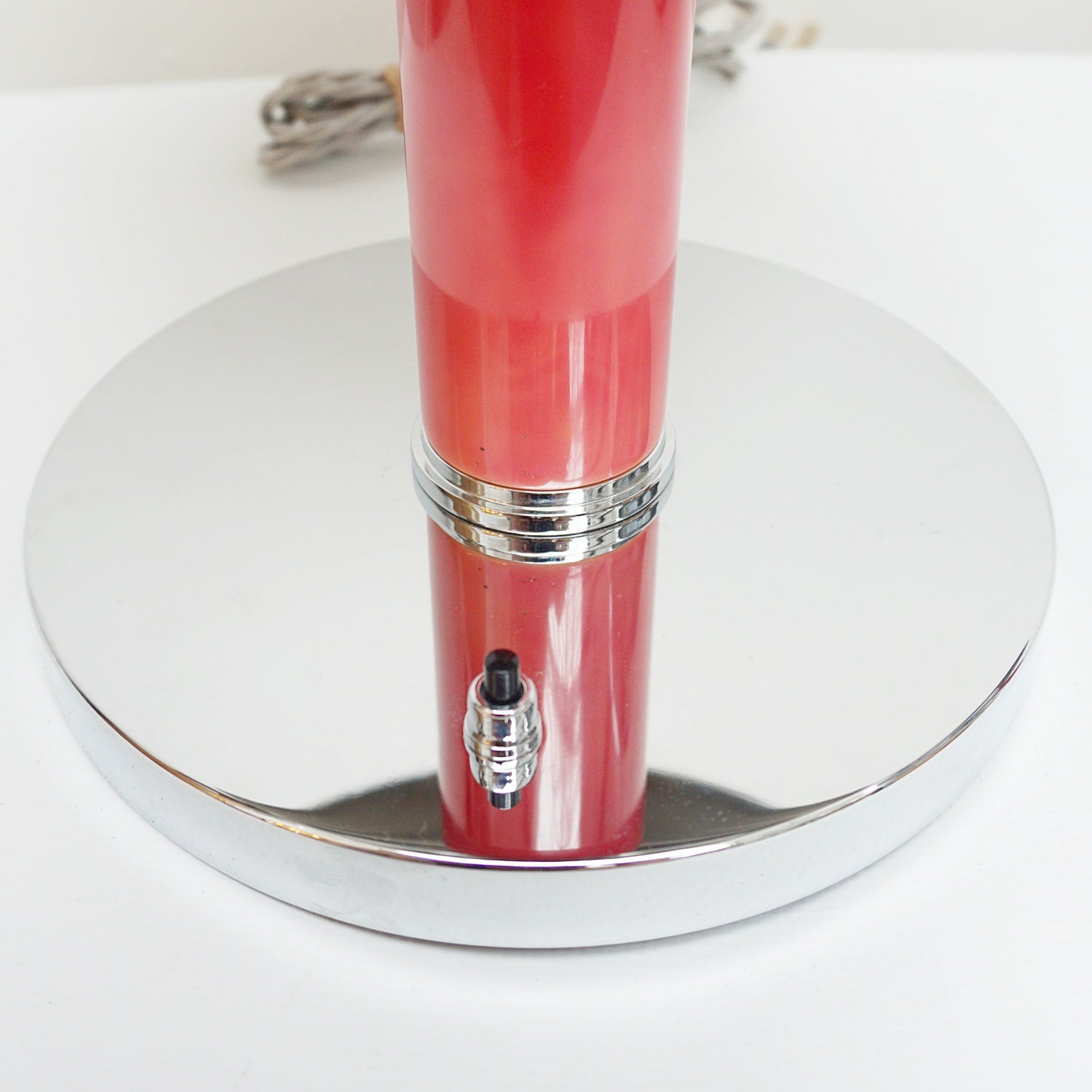 Art Deco Crimson Red Dome Lamps Bakelite and Chromed Metal - Jeroen Markies Art Deco