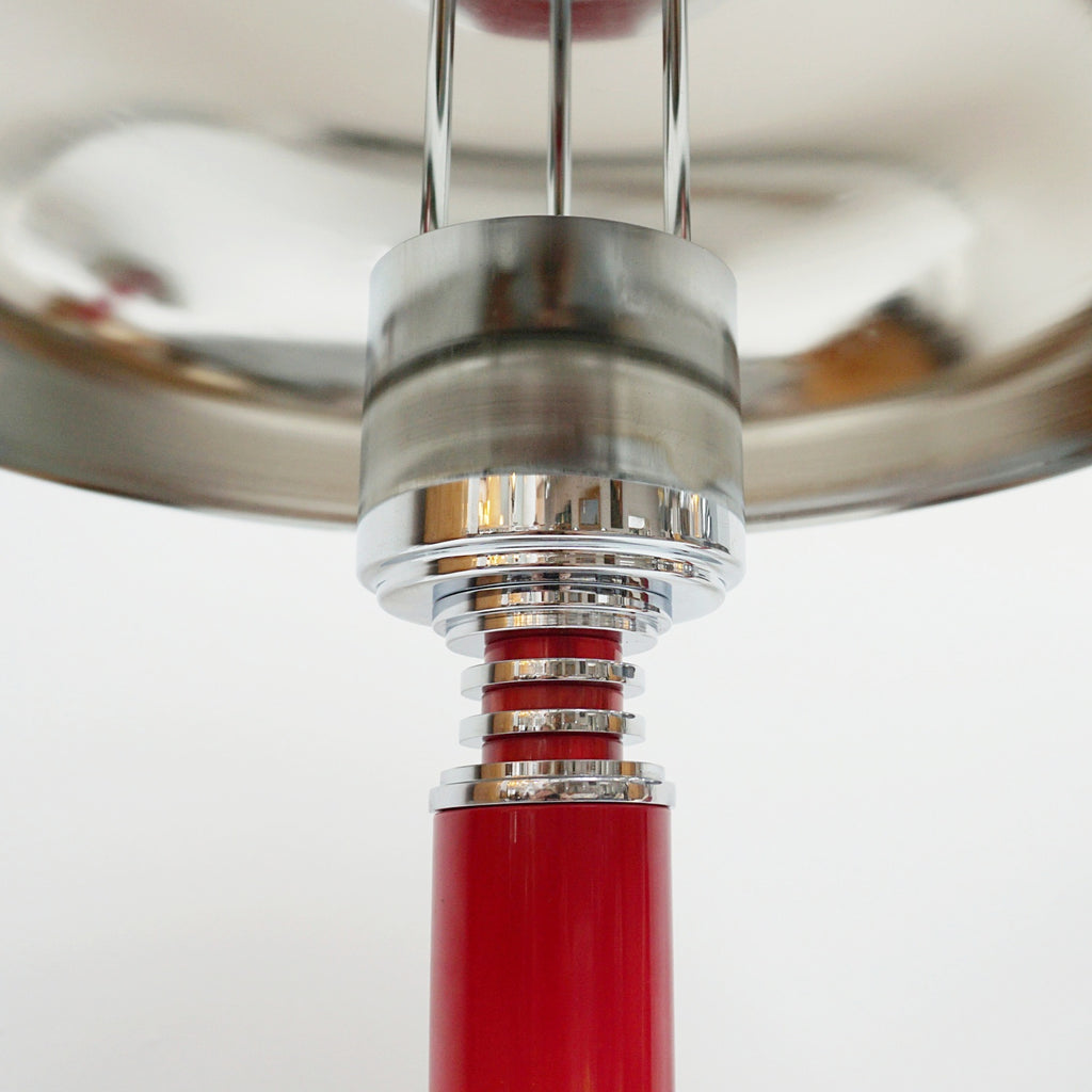 Art Deco Crimson Red Dome Lamps Bakelite and Chromed Metal - Jeroen Markies Art Deco