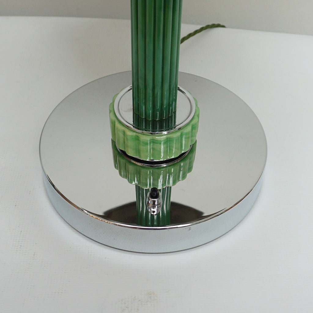 Pair of Green Bakelite and Chromed Metal Dome Lamps - Jeroen Markies Art Deco