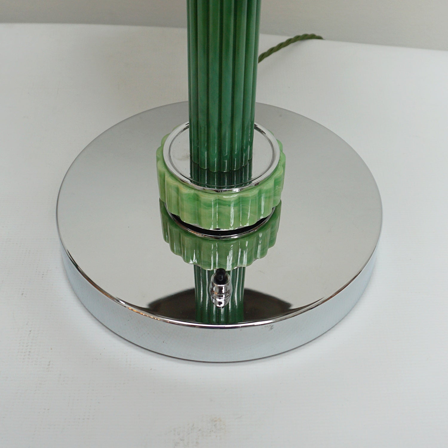 Pair of Green Bakelite and Chromed Metal Dome Lamps - Jeroen Markies Art Deco