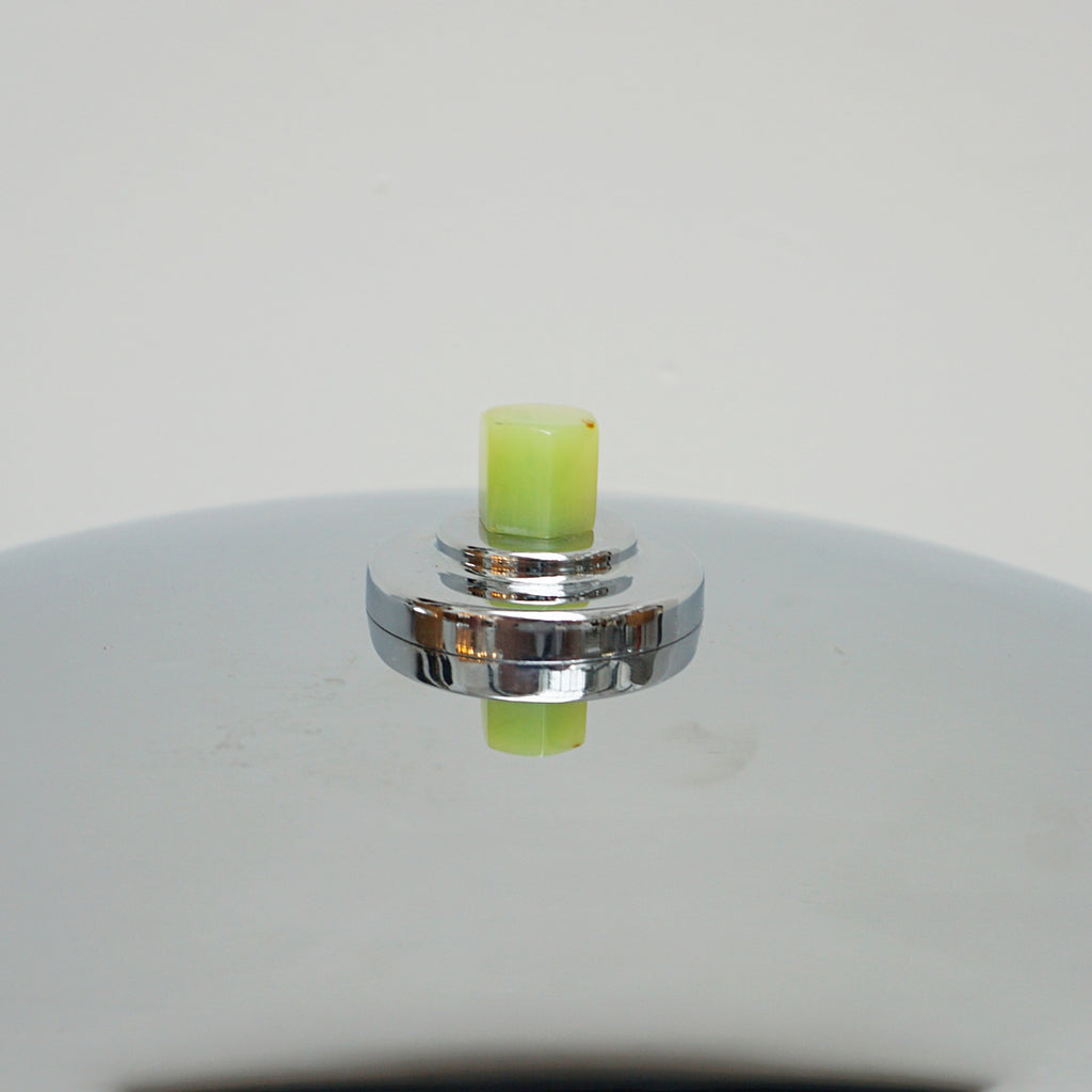 Pair of Green Bakelite and Chromed Metal Dome Lamps - Jeroen Markies Art Deco