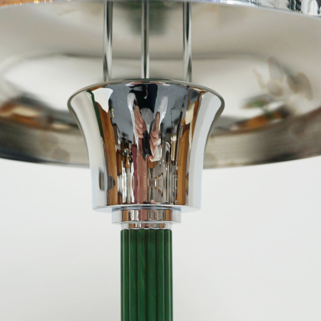 Pair of Green Bakelite and Chromed Metal Dome Lamps - Jeroen Markies Art Deco