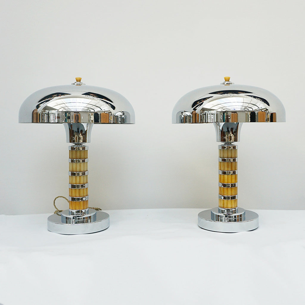 Vintage Bakelite and Chromed Metal Art Deco Lamps -Jeroen Markies Art Deco