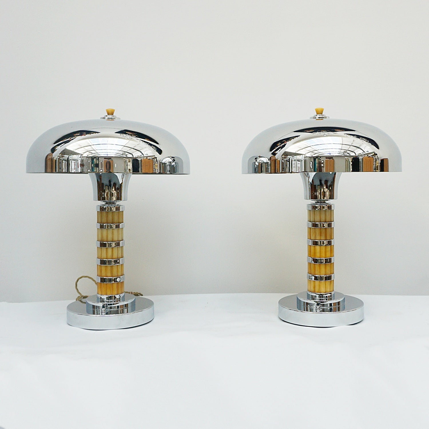 Vintage Bakelite and Chromed Metal Art Deco Lamps -Jeroen Markies Art Deco