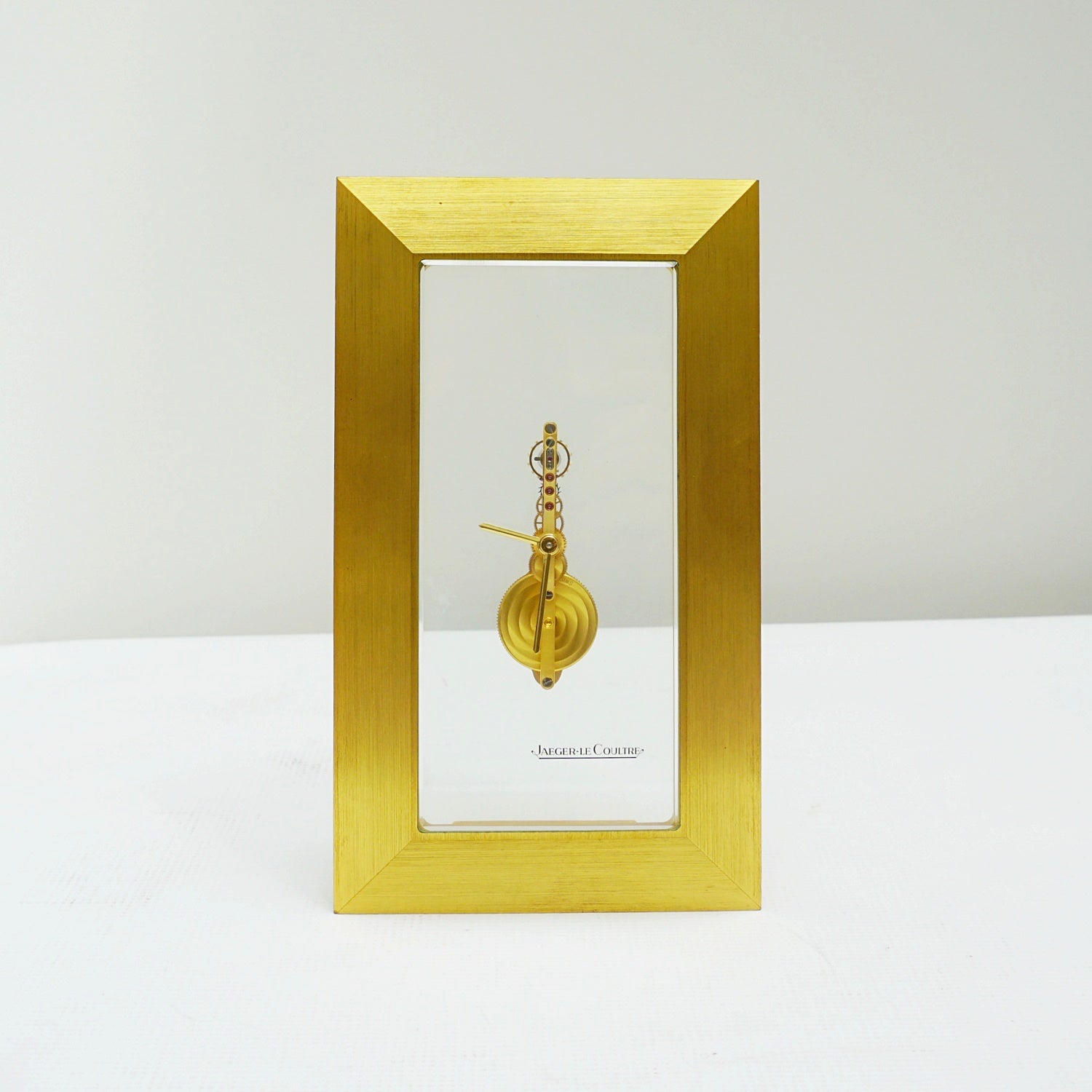 A Vintage 1970 Jaeger LeCoultre Brass Mantel Clock - Jeroen Markies Art Deco  