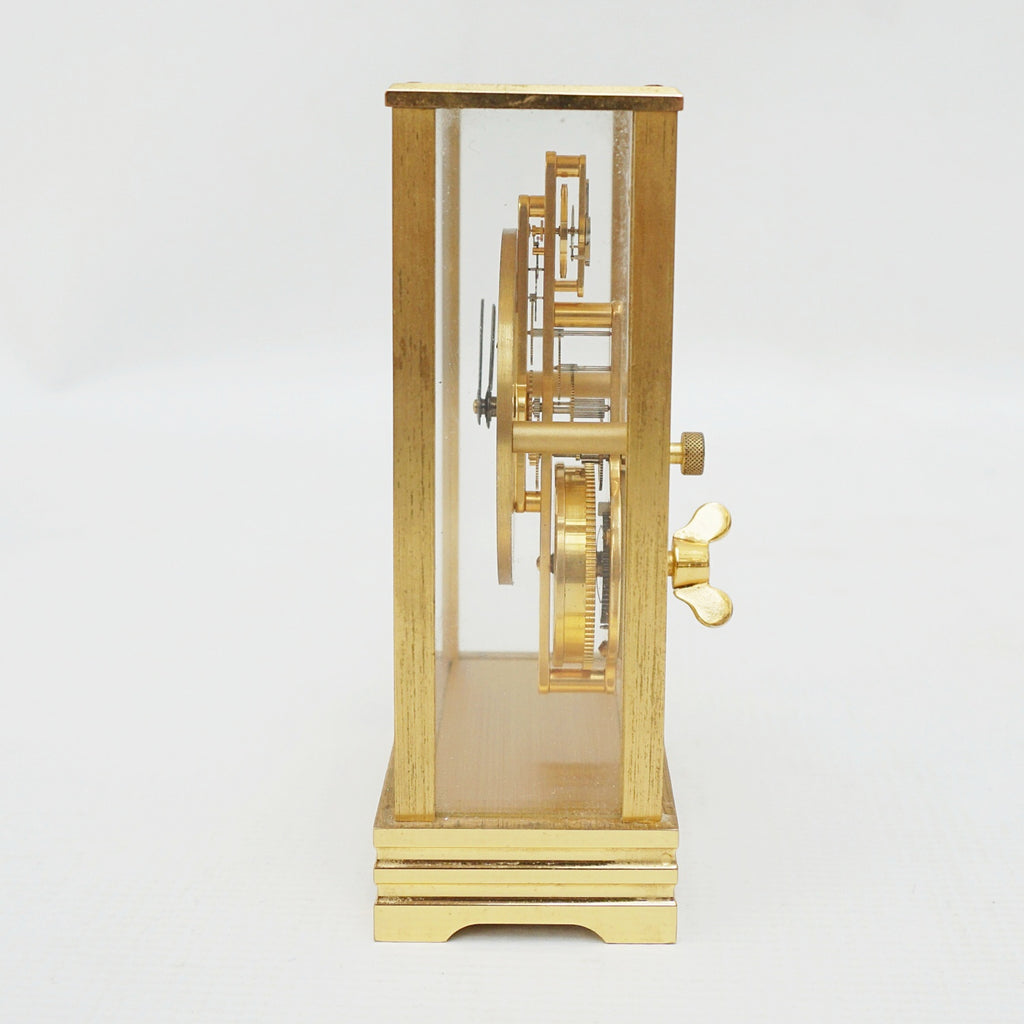 Jaeger Le-Coultre Table Clock Gilt Brass Original 1985 with Box - Jeroen Markies Art Deco