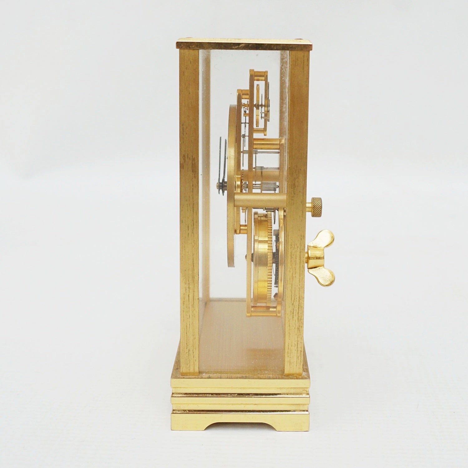 Jaeger Le-Coultre Table Clock Gilt Brass Original 1985 with Box - Jeroen Markies Art Deco