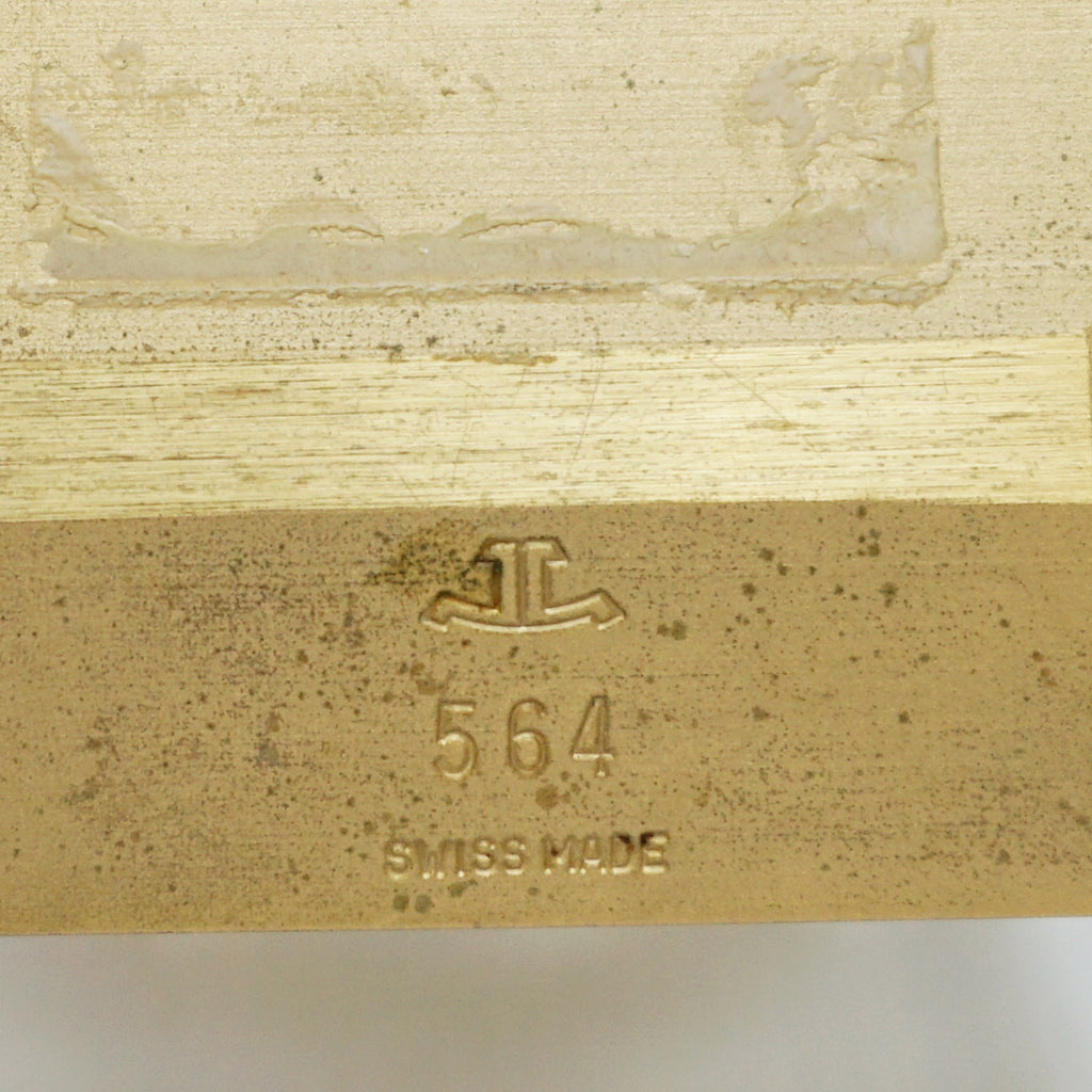 Jaeger Le-Coultre Table Clock Gilt Brass Original 1985 with Box - Jeroen Markies Art Deco