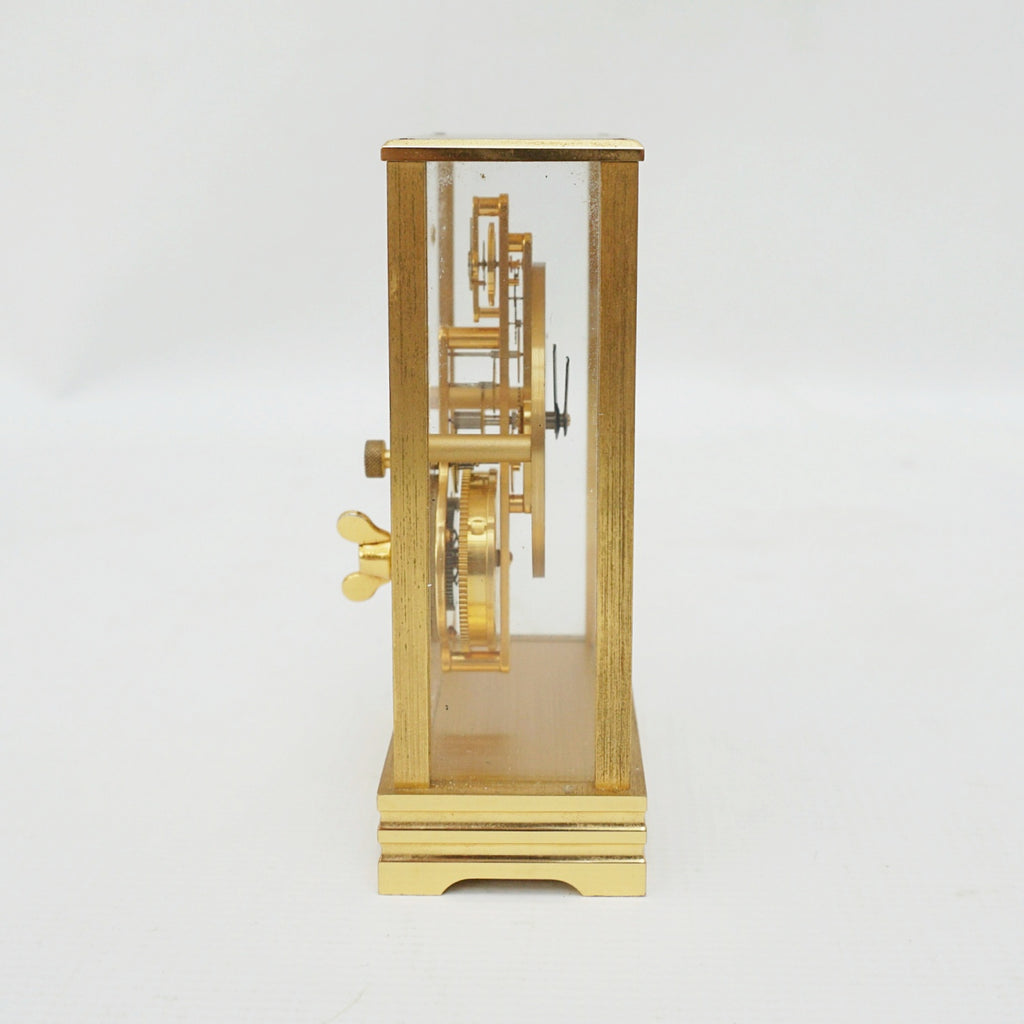 Jaeger Le-Coultre Table Clock Gilt Brass Original 1985 with Box - Jeroen Markies Art Deco