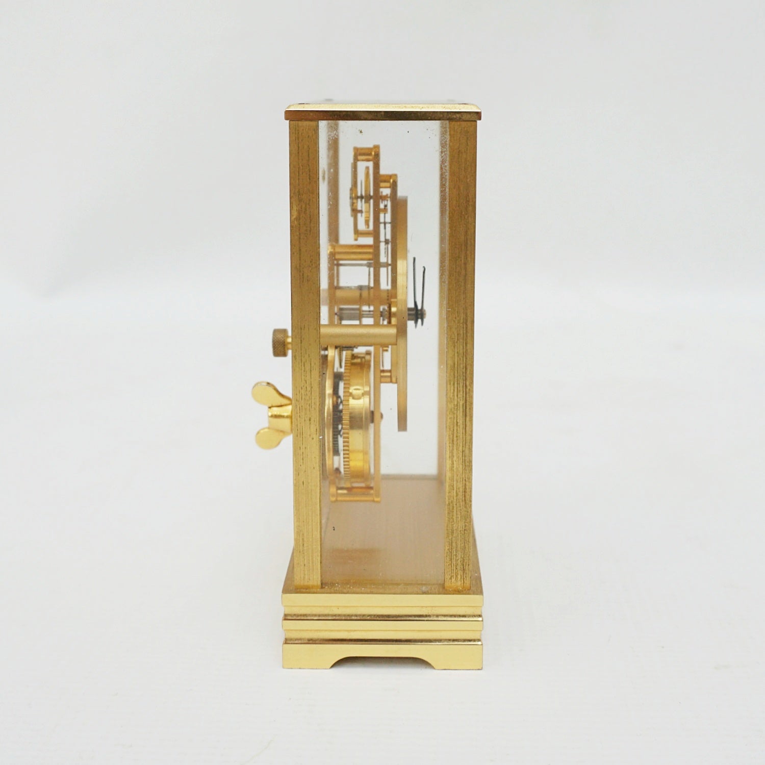 Jaeger Le-Coultre Table Clock Gilt Brass Original 1985 with Box - Jeroen Markies Art Deco