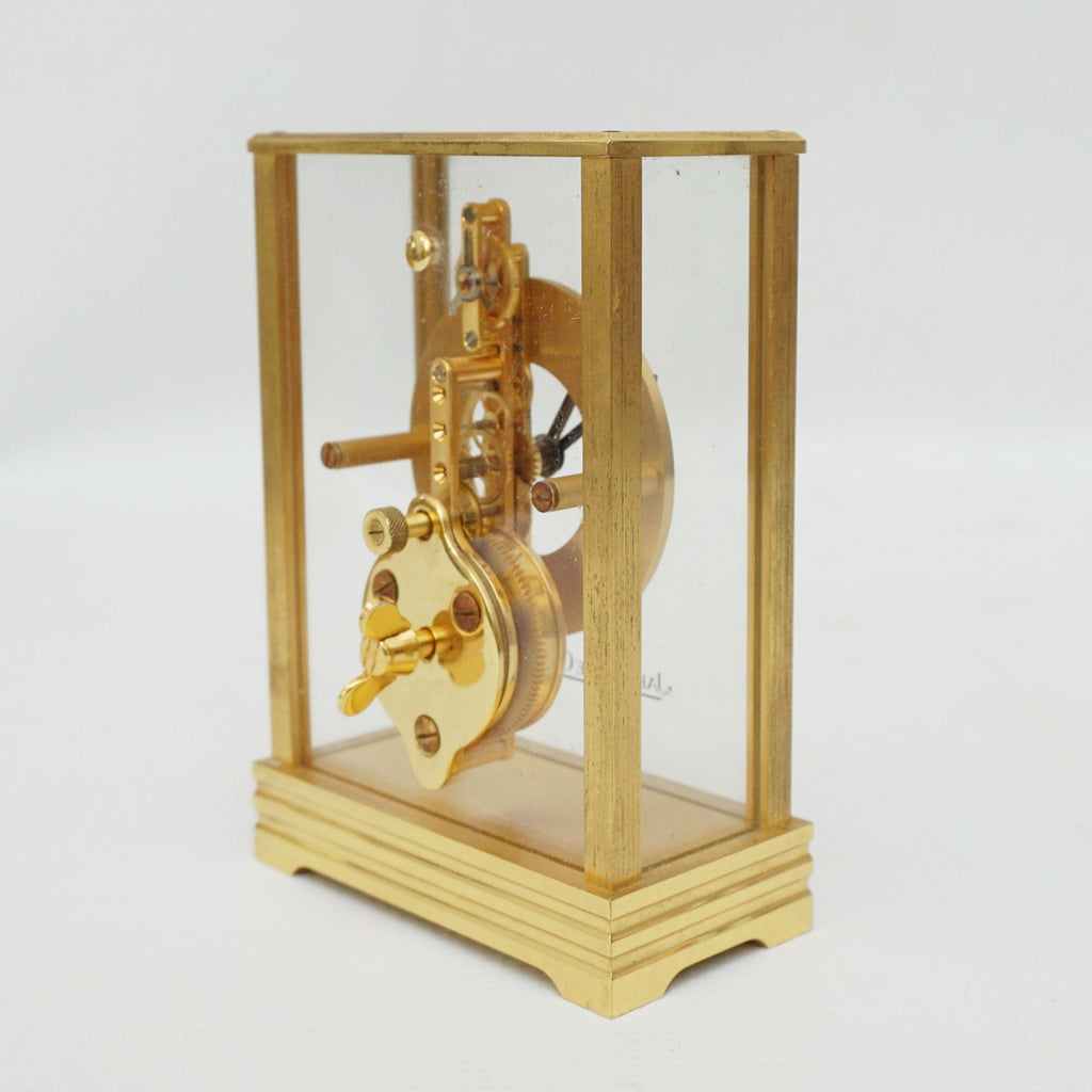 Jaeger Le-Coultre Table Clock Gilt Brass Original 1985 with Box - Jeroen Markies Art Deco
