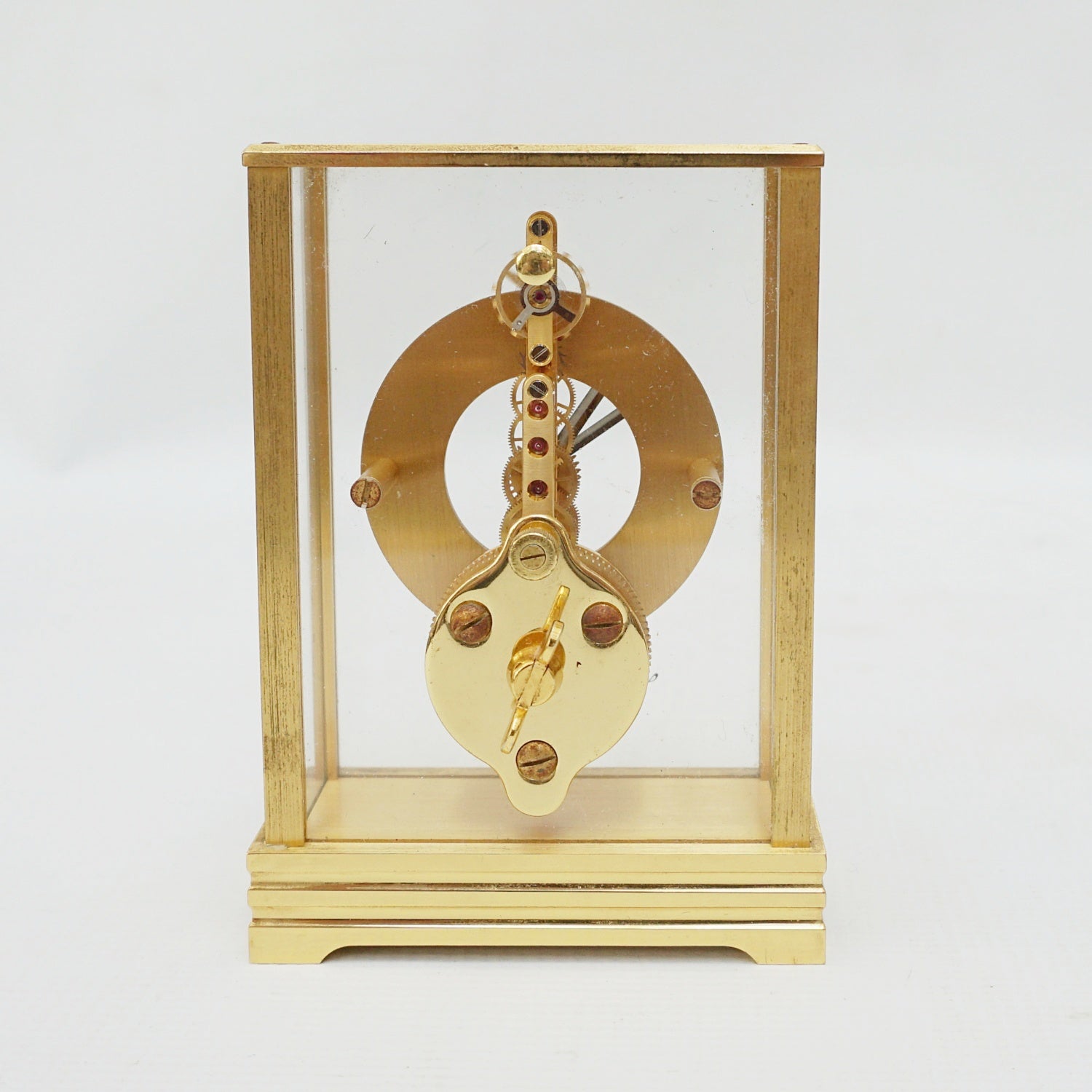 Jaeger Le-Coultre Table Clock Gilt Brass Original 1985 with Box - Jeroen Markies Art Deco