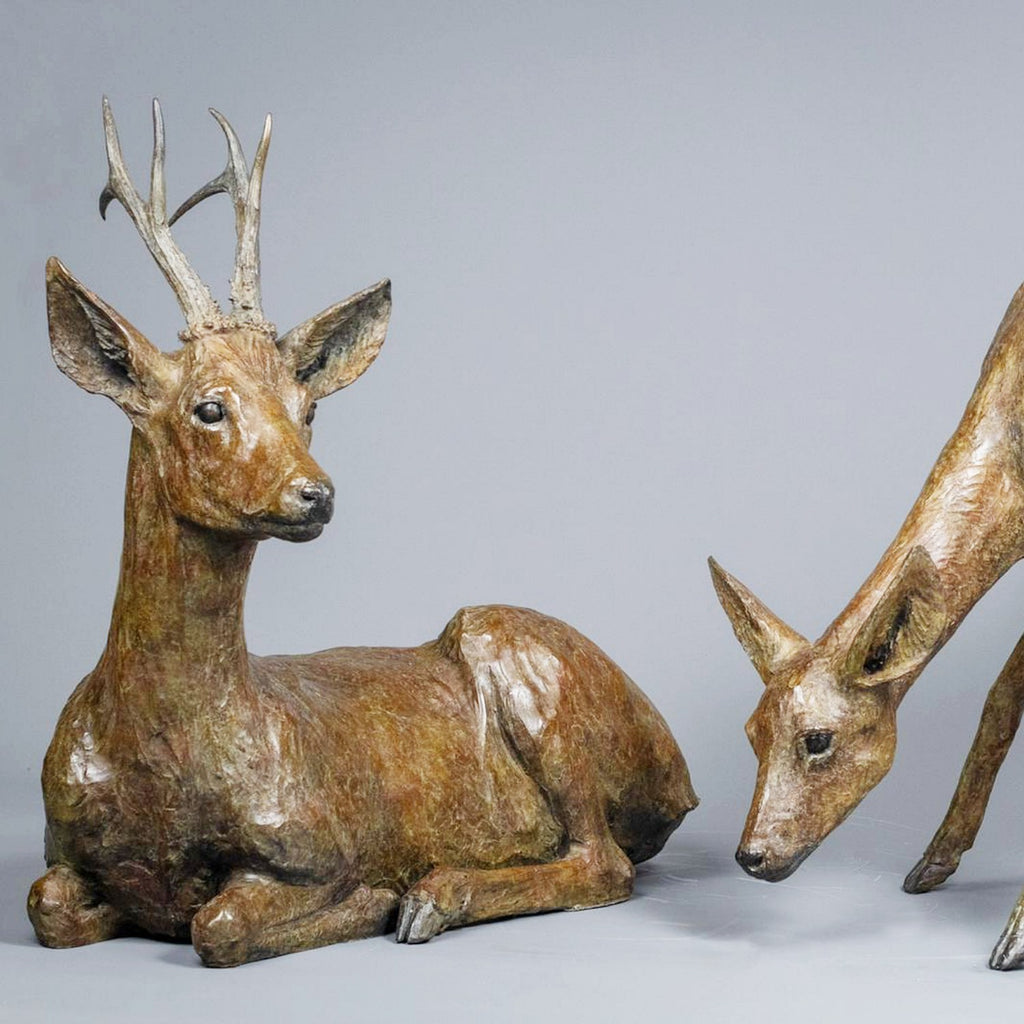 Contemporary Life Size Deer Garden Sculpture by Jenna Gearing Jeroen Markies Art Deco