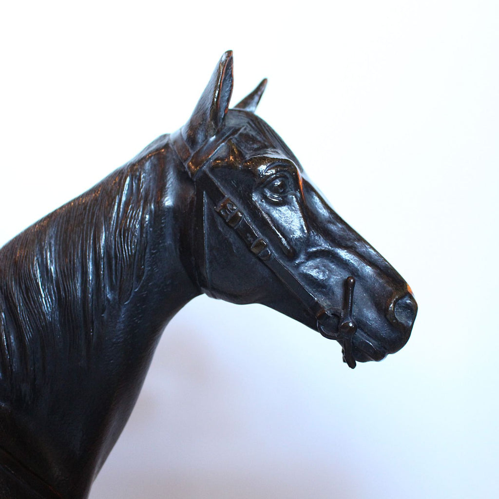 John Willis Good Alert Hunter bronze horse, a saddled hunting horse, circa 1875 at Jeroen Markies