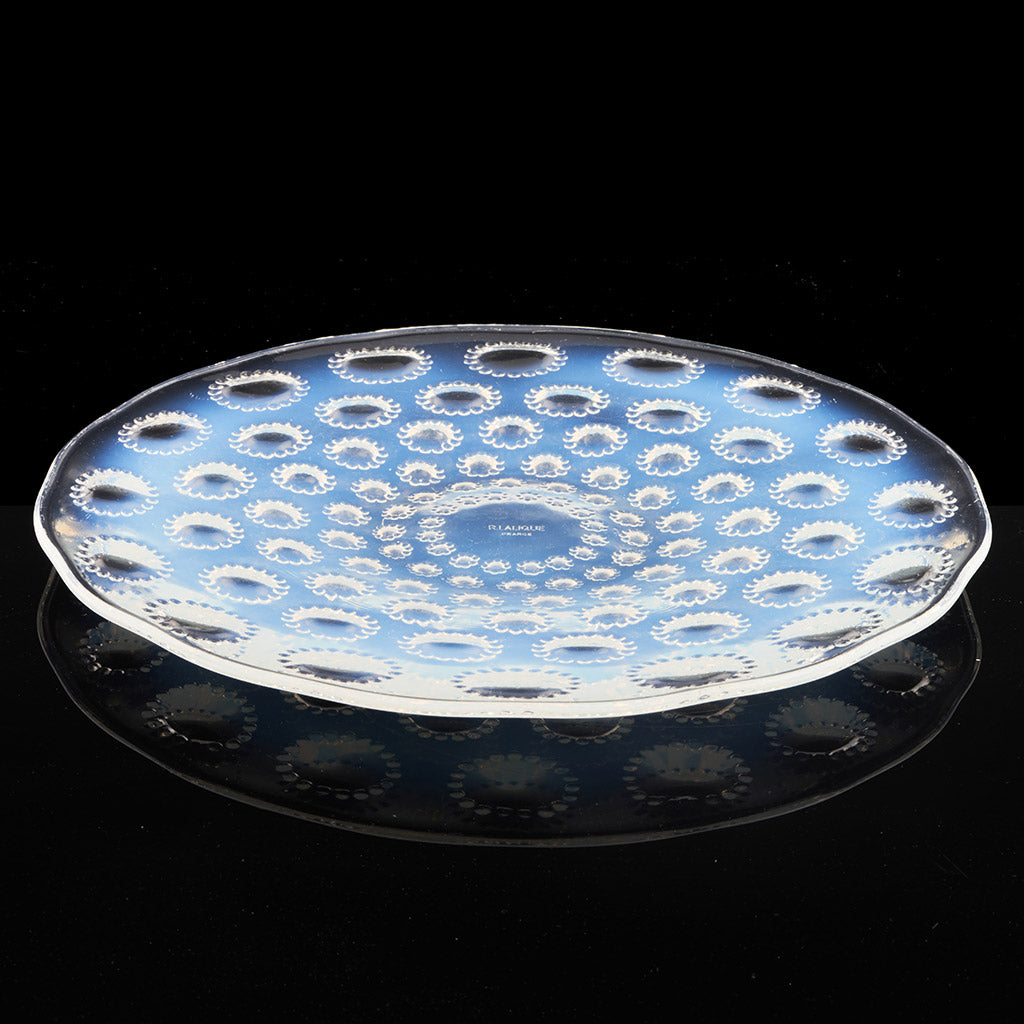 Asters Rene Lalique Opalescent Blue Glass Plate - Jeroen Markies Art Deco 