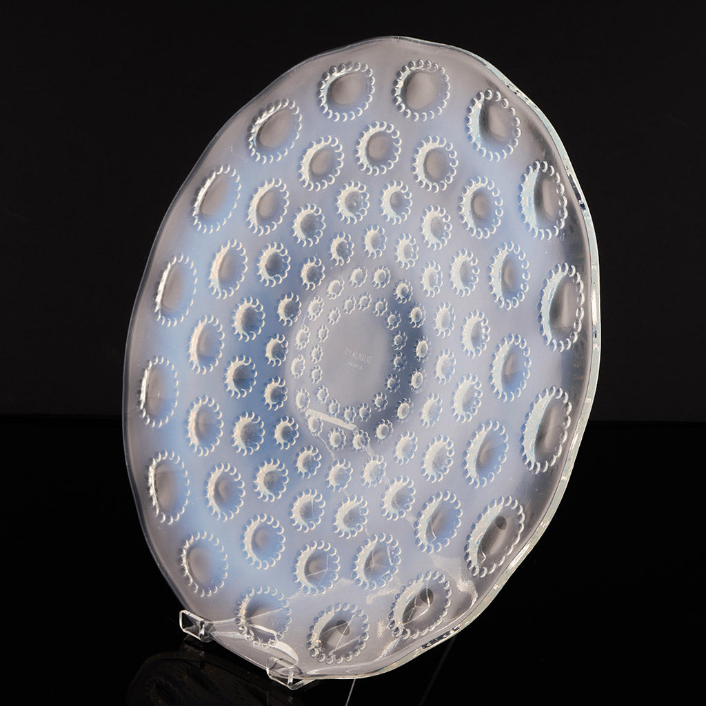 Asters Rene Lalique Opalescent Blue Glass Plate - Jeroen Markies Art Deco 