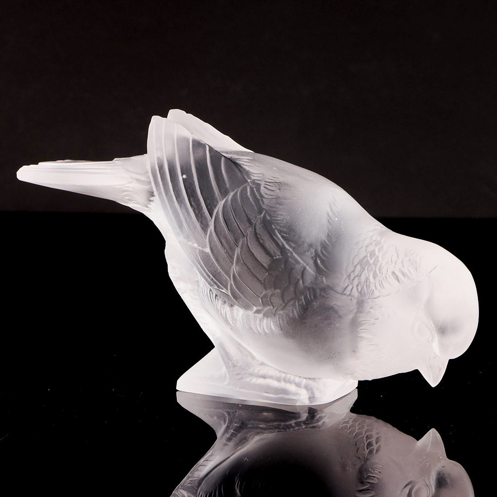 Moineau Timide R Lalique Glass Bird Paperweight - Jeroen Markies Art Deco