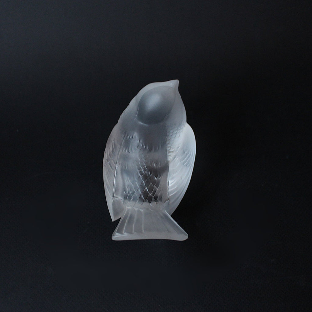 Art Deco glass paperweight Moineau Moqueur by Rene Lalique circa 1930