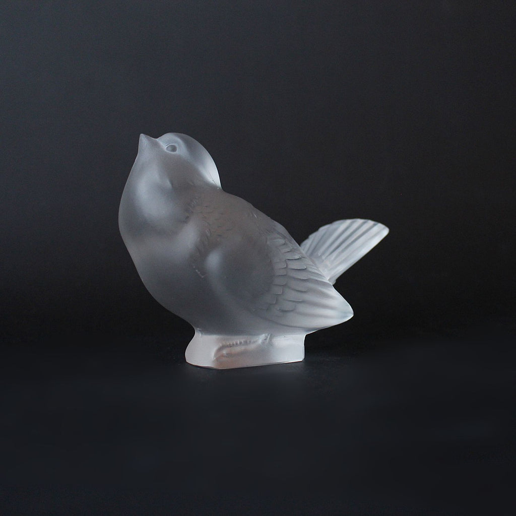 Art Deco glass paperweight Moineau Moqueur by Rene Lalique circa 1930