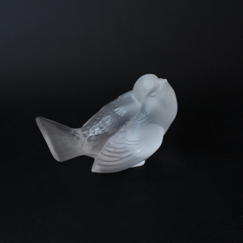 Art Deco glass paperweight Moineau Moqueur by Rene Lalique circa 1930