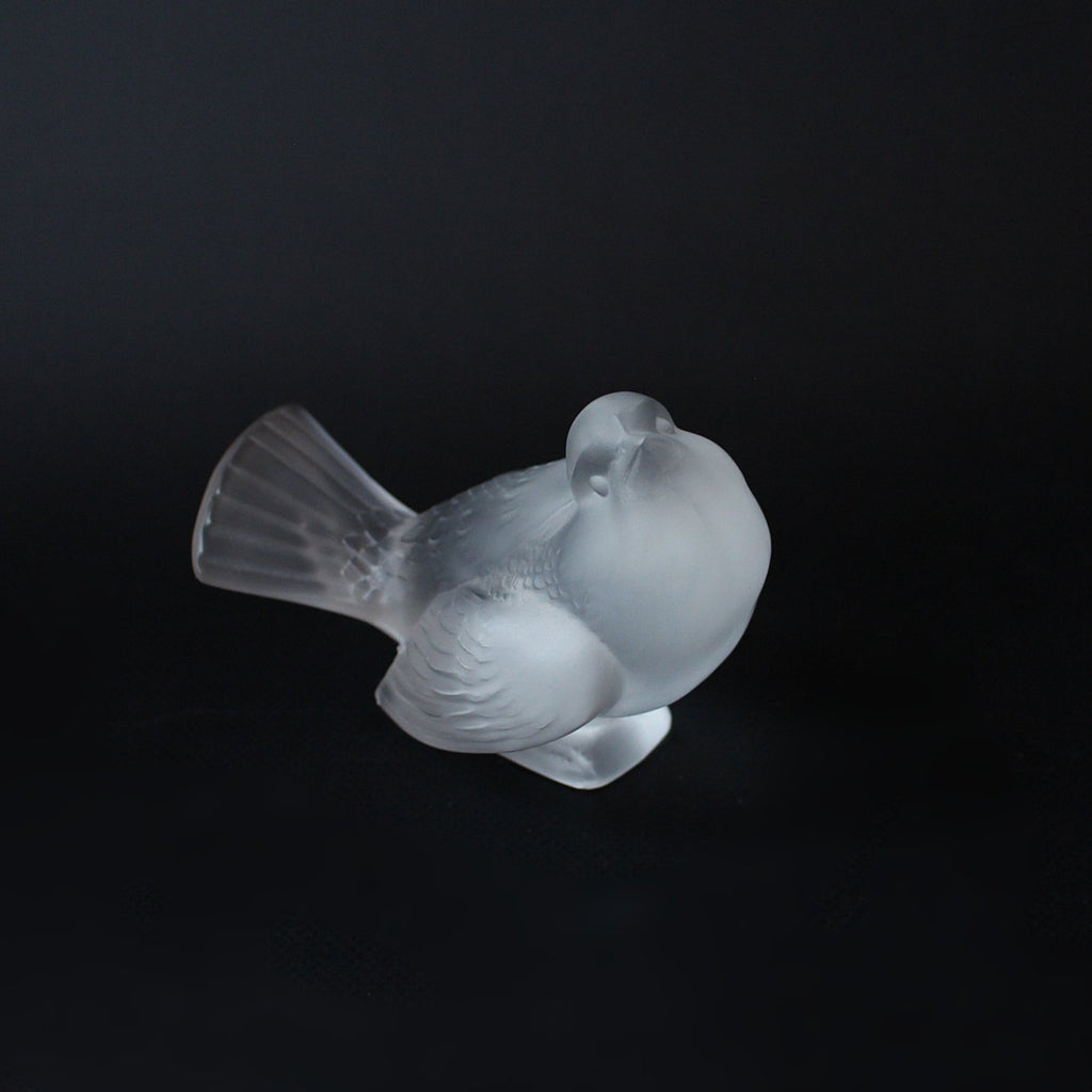 Art Deco glass paperweight Moineau Moqueur by Rene Lalique circa 1930