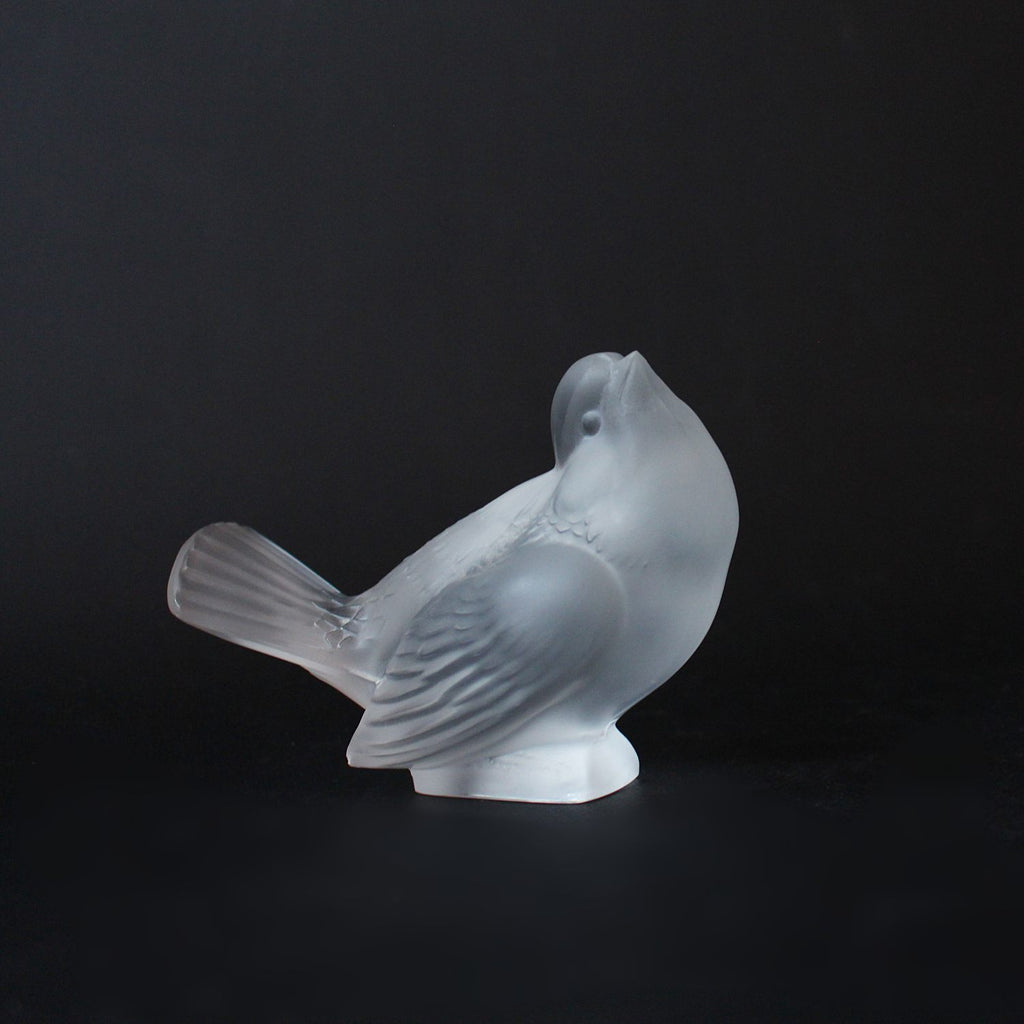 Art Deco glass paperweight Moineau Moqueur by Rene Lalique circa 1930