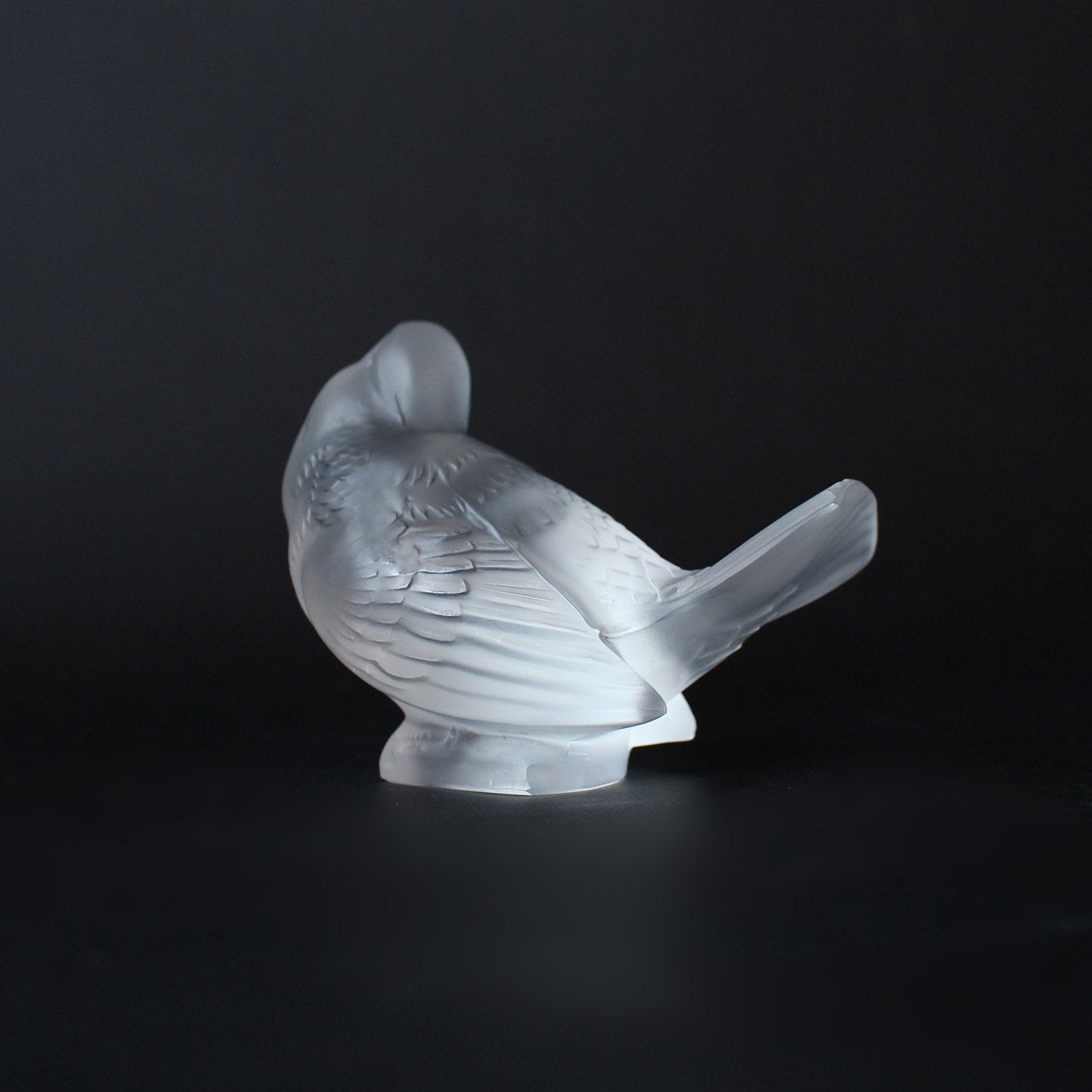 Art Deco glass paperweight Moineau Moqueur by Rene Lalique circa 1930