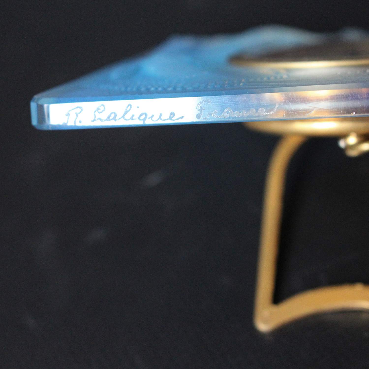 Art Deco opalescent glass Naiades clock by Lalique at Jeroen Markies