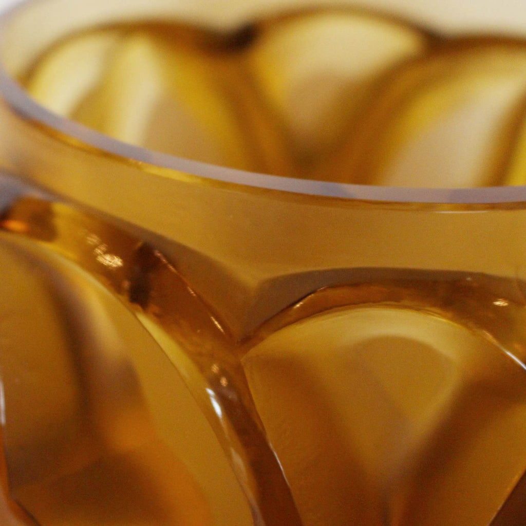 Rene Lalique Art Deco Tourbillons vase in amber glass at Jeroen Markies