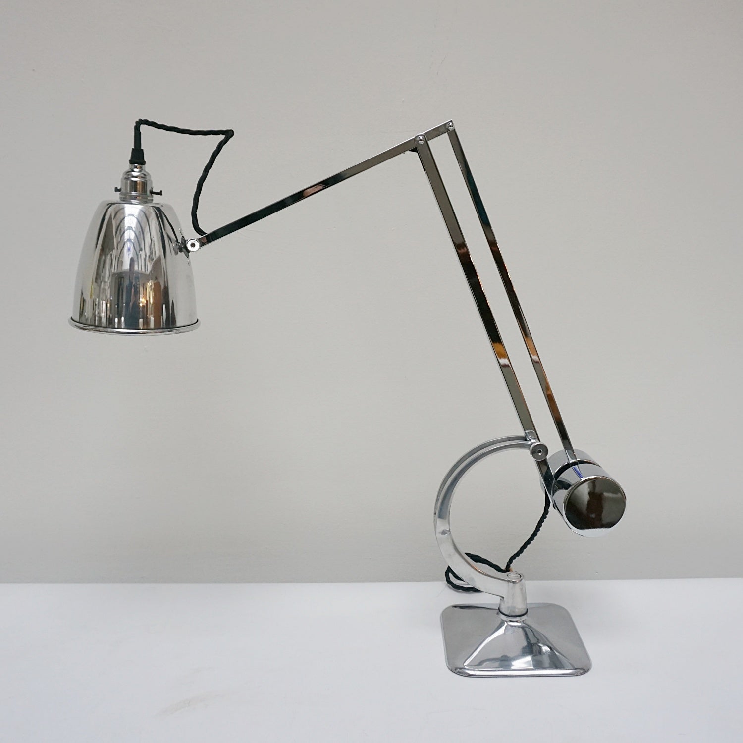 A chromed and polished metal counterpoise lamp by Hadrill & Horstmann Jeroen Markies Art Deco