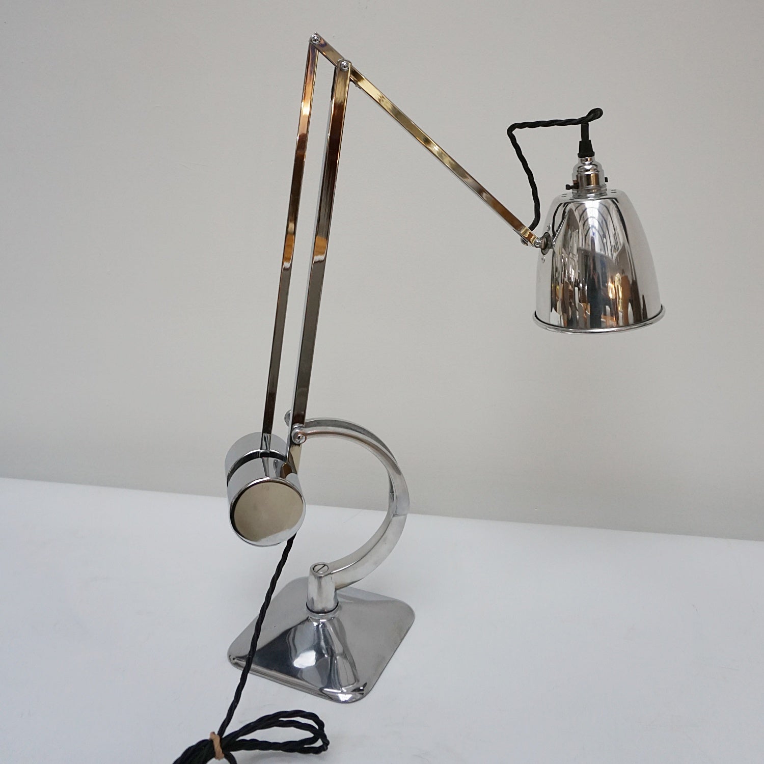 A chromed and polished metal counterpoise lamp by Hadrill & Horstmann Jeroen Markies Art Deco
