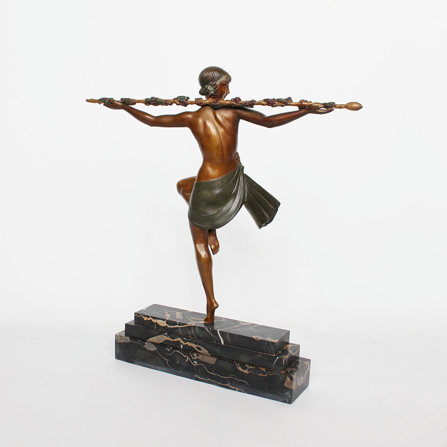 Pierre le Faguays Bacchante Dancer of Thyrsus Art deco sculpture