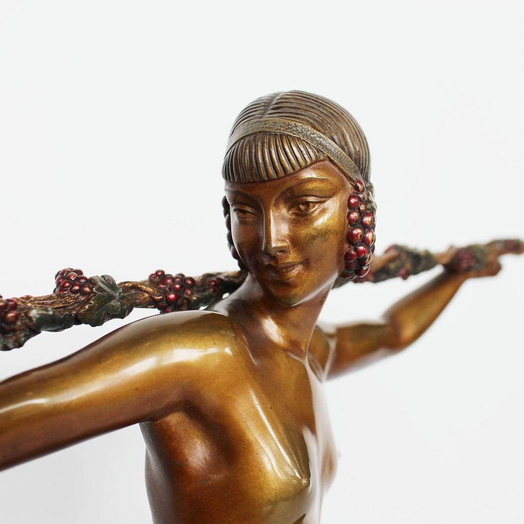 Pierre le Faguays Bacchante Dancer of Thyrsus Art deco sculpture