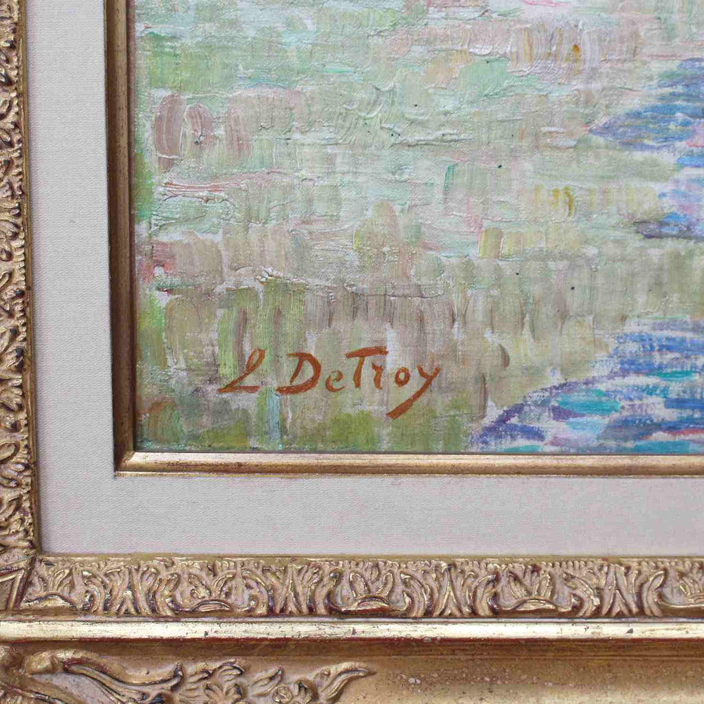 Art Deco landscape painting of St Tropez by Leon Detroy