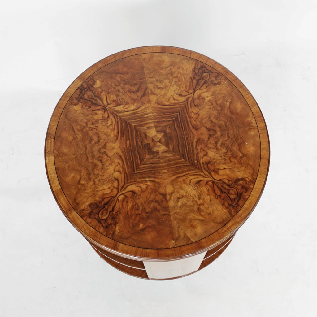 Vintage Art Deco Burr Walnut Library Table Jeroen Markies Art Deco