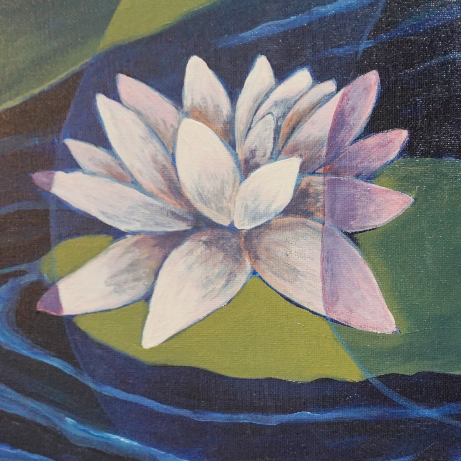 'Lily Pads' An Art Deco style contemporary painting by Vera Jefferson