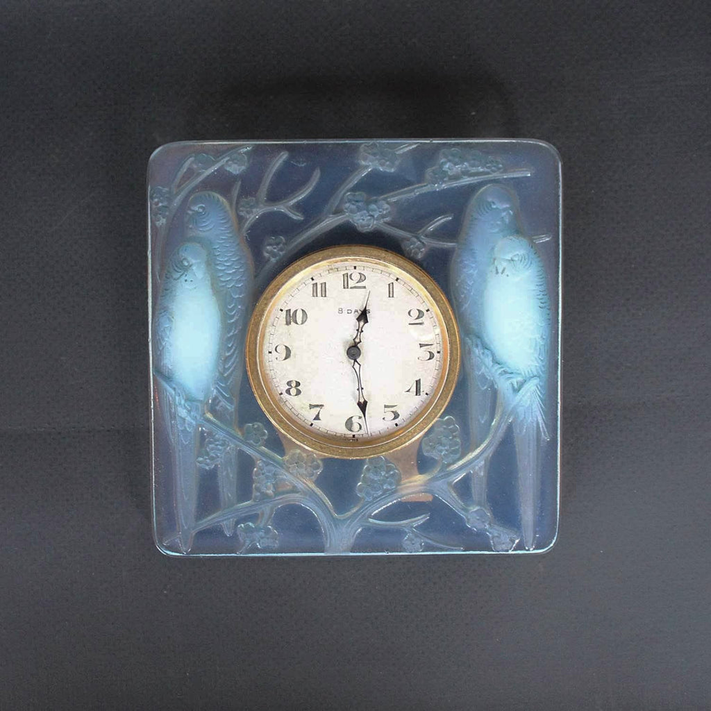 Rene Lalique Art deco Inseparables clock at Jeroen Markies