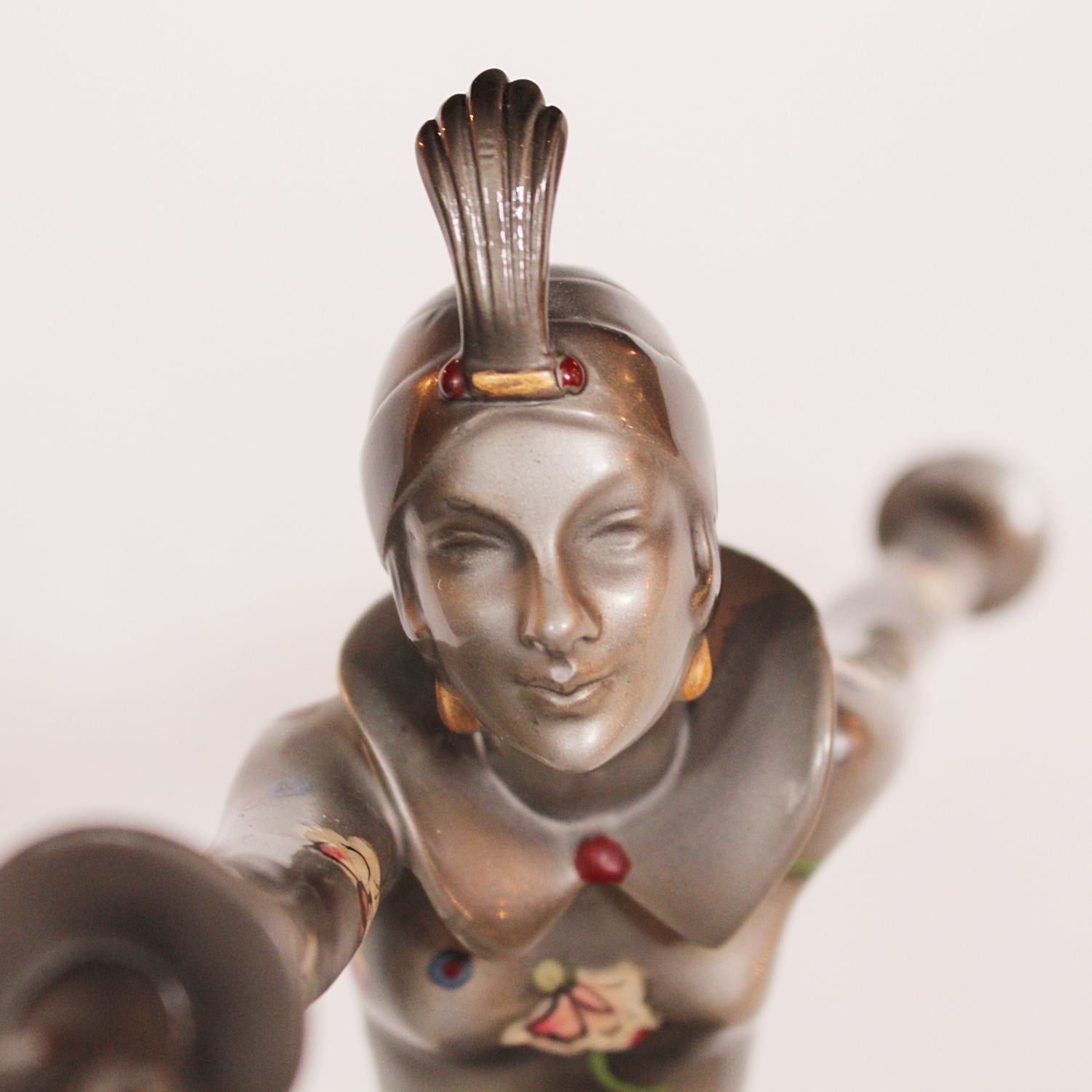 Josef Lorenzl Art Deco cold painted bronze Con Brio at Jeroen Markies
