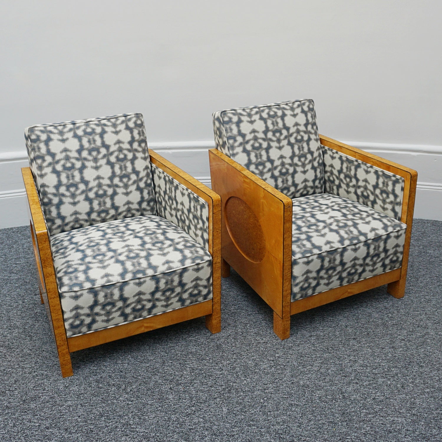 Vintage Art Deco Northern European Club/Lounge Chairs Circa 1930  Karelian Birch - Jeroen Markies Art Deco