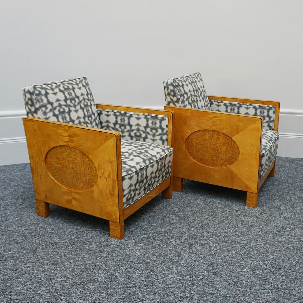 Vintage Art Deco Northern European Club/Lounge Chairs Circa 1930  Karelian Birch - Jeroen Markies Art Deco