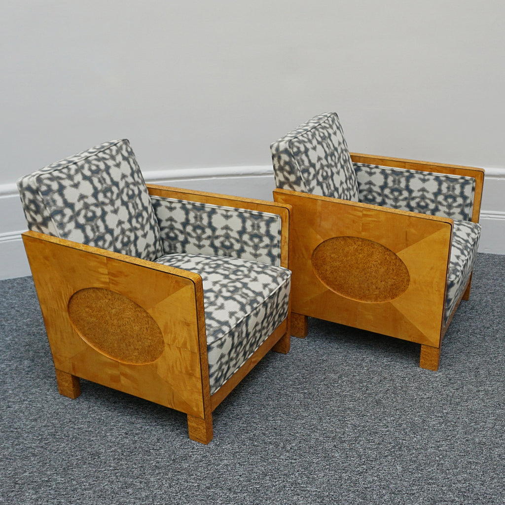 Vintage Art Deco Northern European Club/Lounge Chairs Circa 1930  Karelian Birch - Jeroen Markies Art Deco